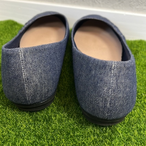American Eagle Denim Twist Toe Preppy Casual Ballet Office Flats - Picture 4 of 10